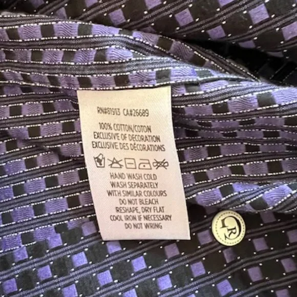 Robert Graham Shirt Flip Cuff Button Up Purple Pattern Youth Large 14-16 - Picture 10 of 11